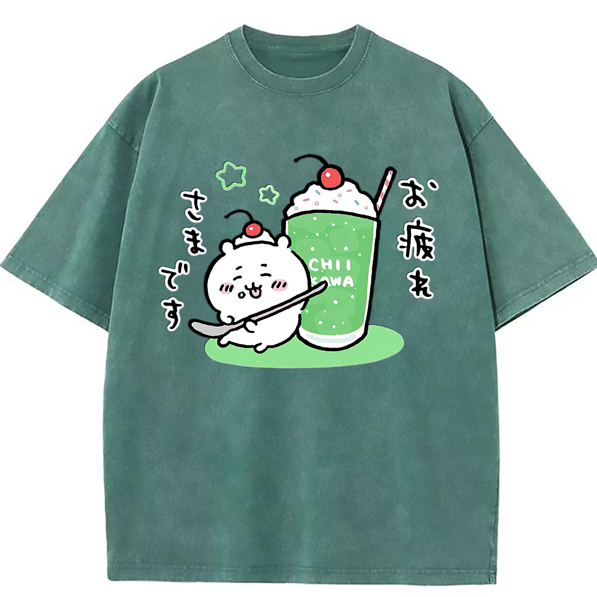 （画像用） ちいかわ ちいかわ Chii-kawa chiikawa 綿100% ヴィンテージ風 半袖Tシャツ（フロントプリント）